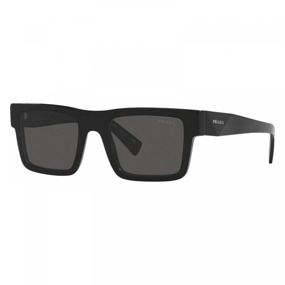 Prada Sunglasses Rectangle Full Rim, Black Frame and Dark Grey Lens PR19WS1AB5S0